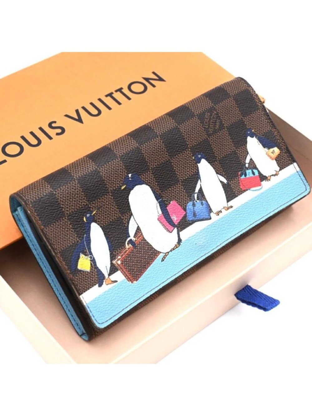 Louis Vuitton Damier Portefeuille Sarah Wallet Penguin